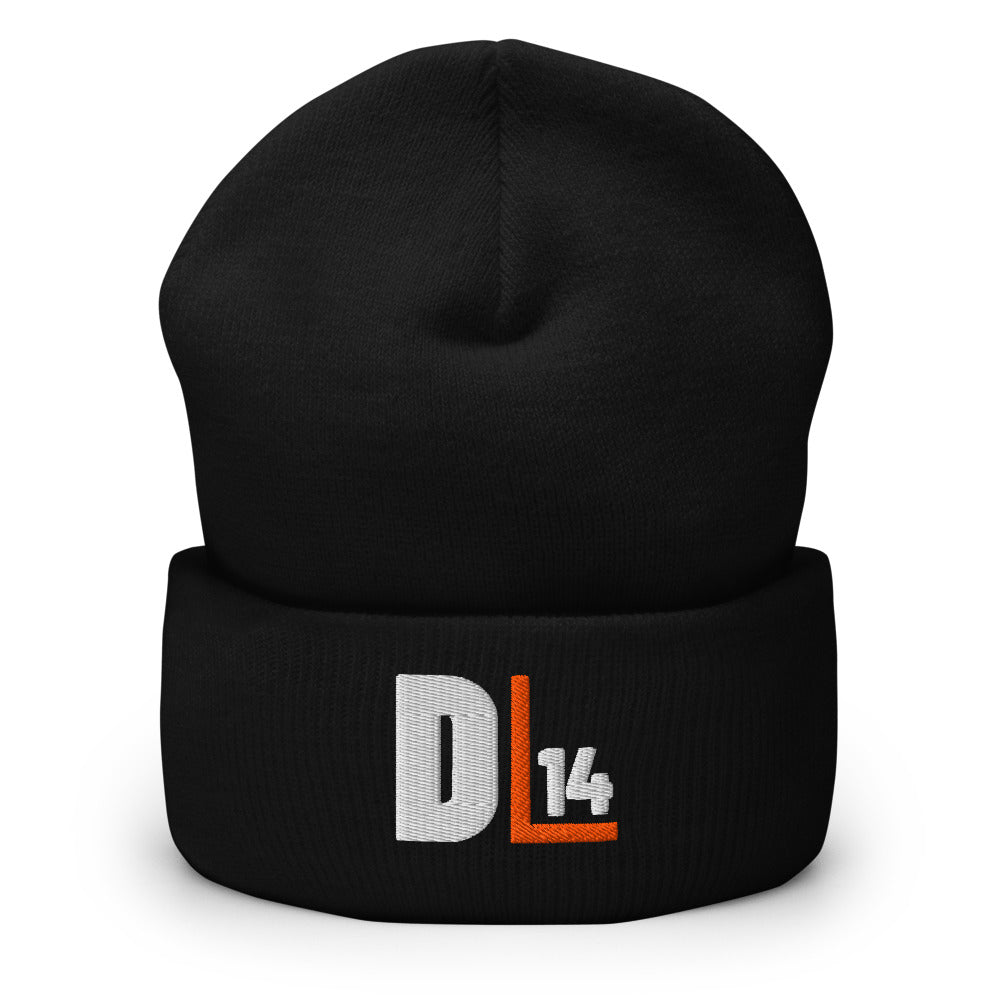 Monogram Cuffed Beanie: Black: front