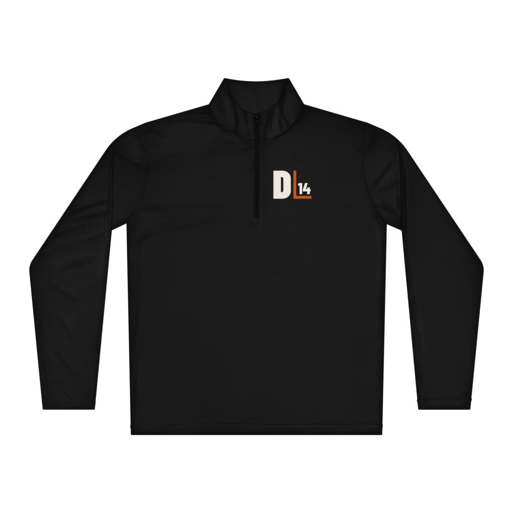 Monogram Performance Quarter-Zip: Black: front