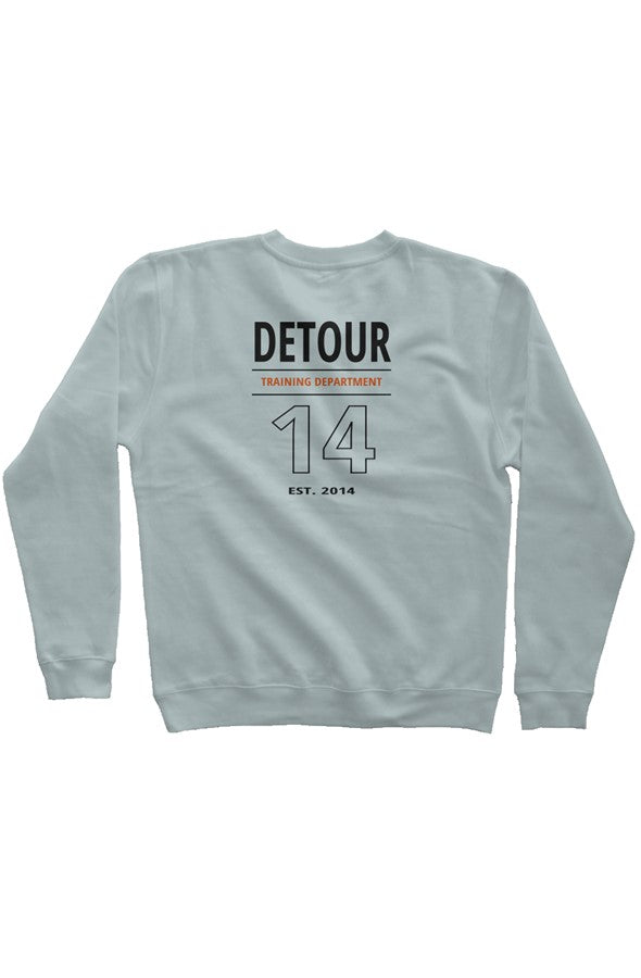 Training Department Pigment-Dyed Crewneck in Pigment Sage, back dark print