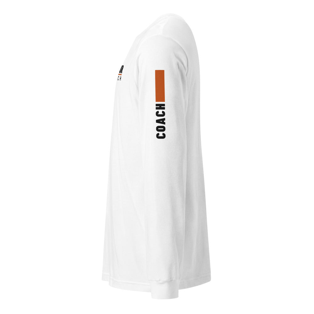 Coach Sleeve-Hit Long Sleeve in White, sleeve print