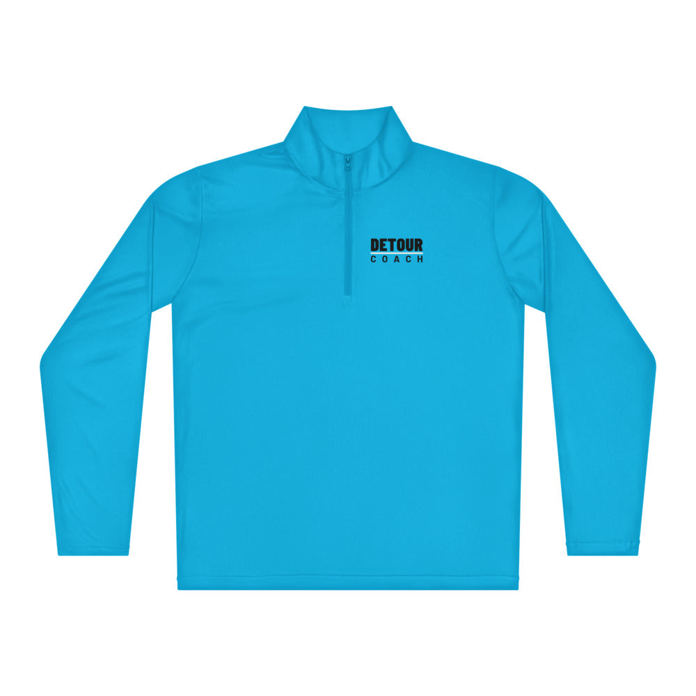Coach Performance Quarter-Zip in Atomic Blue, front