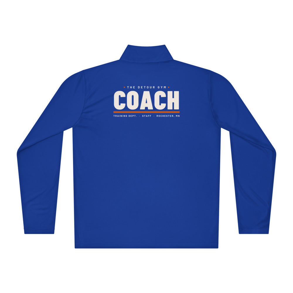 Coach Performance Quarter-Zip in True Royal, back print