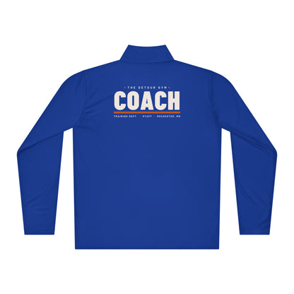 Coach Performance Quarter-Zip in True Royal, back print