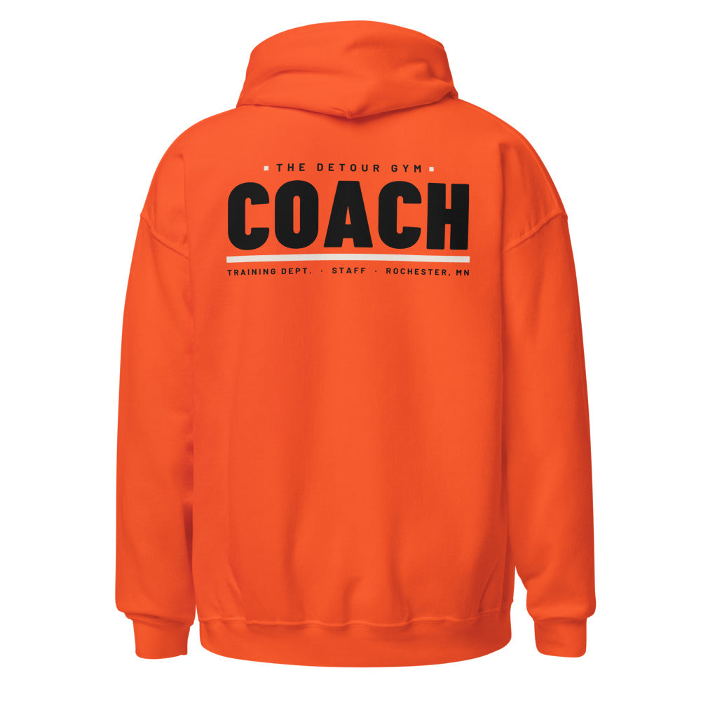 Coach Back-Hit Hoodie in Orange, back print