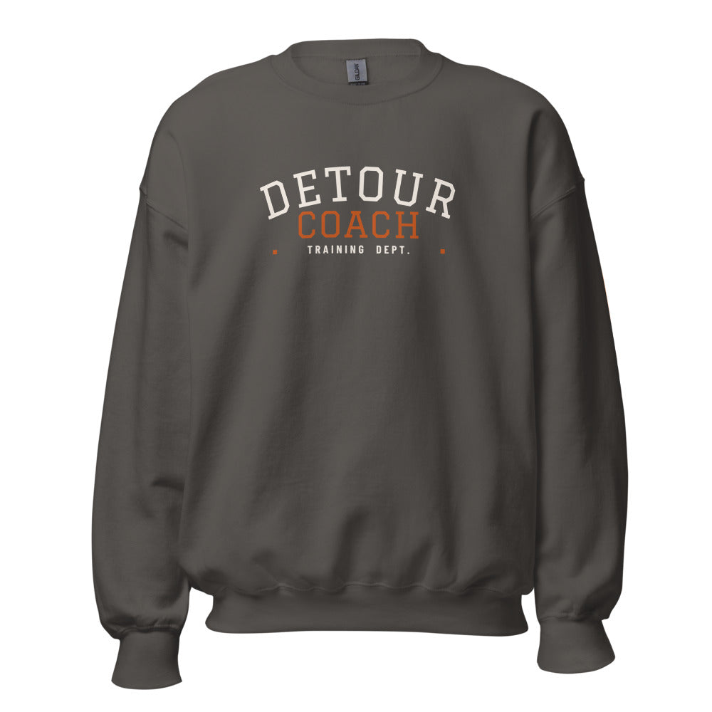 Detour Coach Varsity Crewneck in Charcoal, front