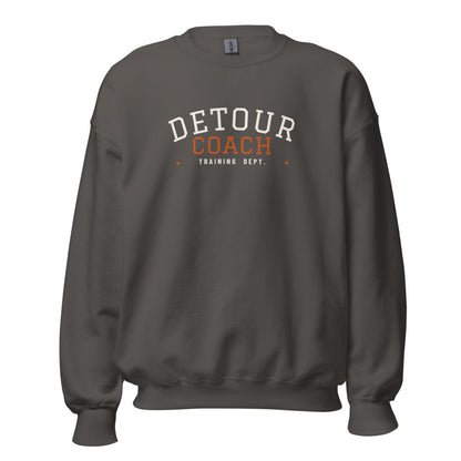 Detour Coach Varsity Crewneck in Charcoal, front