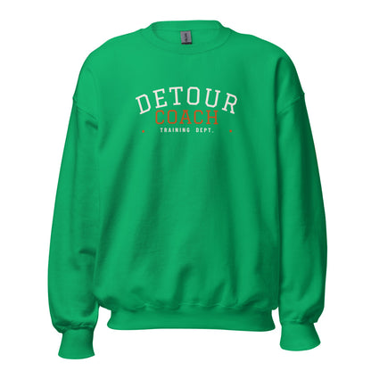 Detour Coach Varsity Crewneck in Irish Green, front