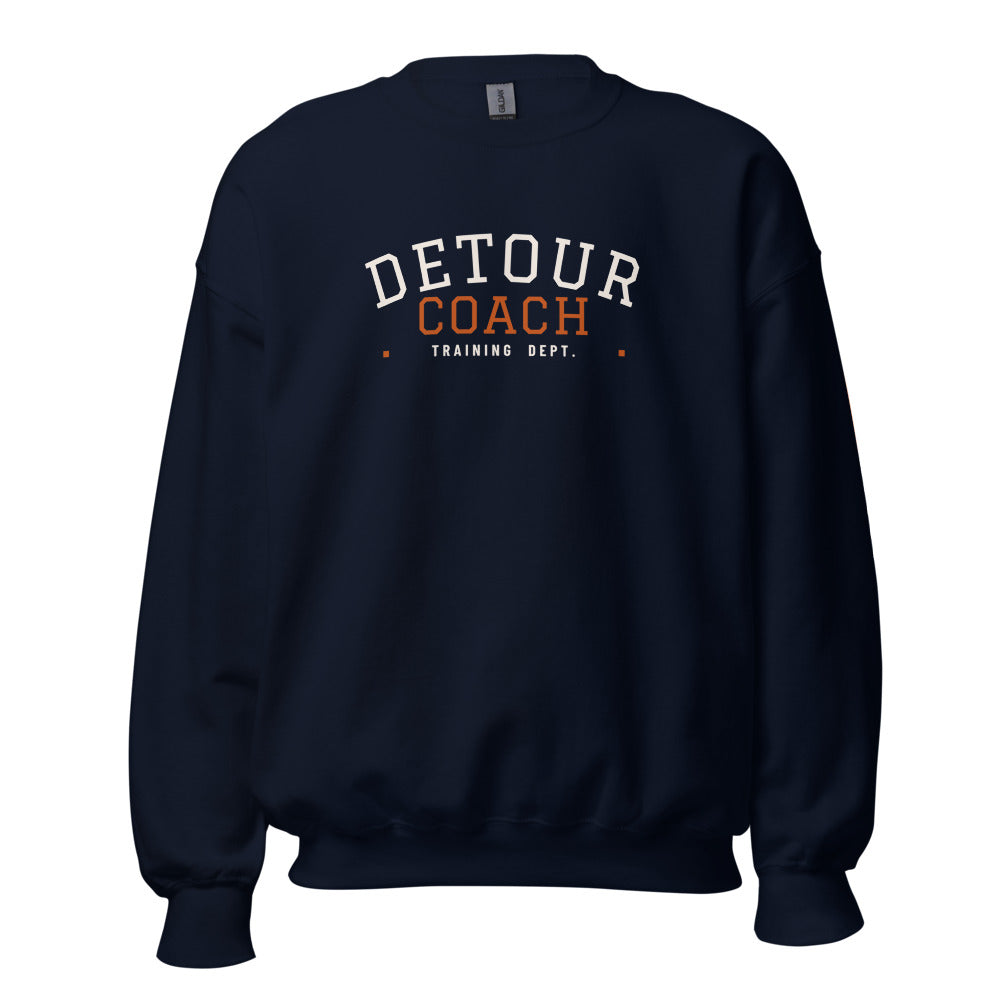 Detour Coach Varsity Crewneck in Navy, front