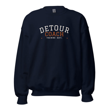 Detour Coach Varsity Crewneck in Navy, front