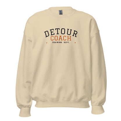 Detour Coach Varsity Crewneck in Sand, front