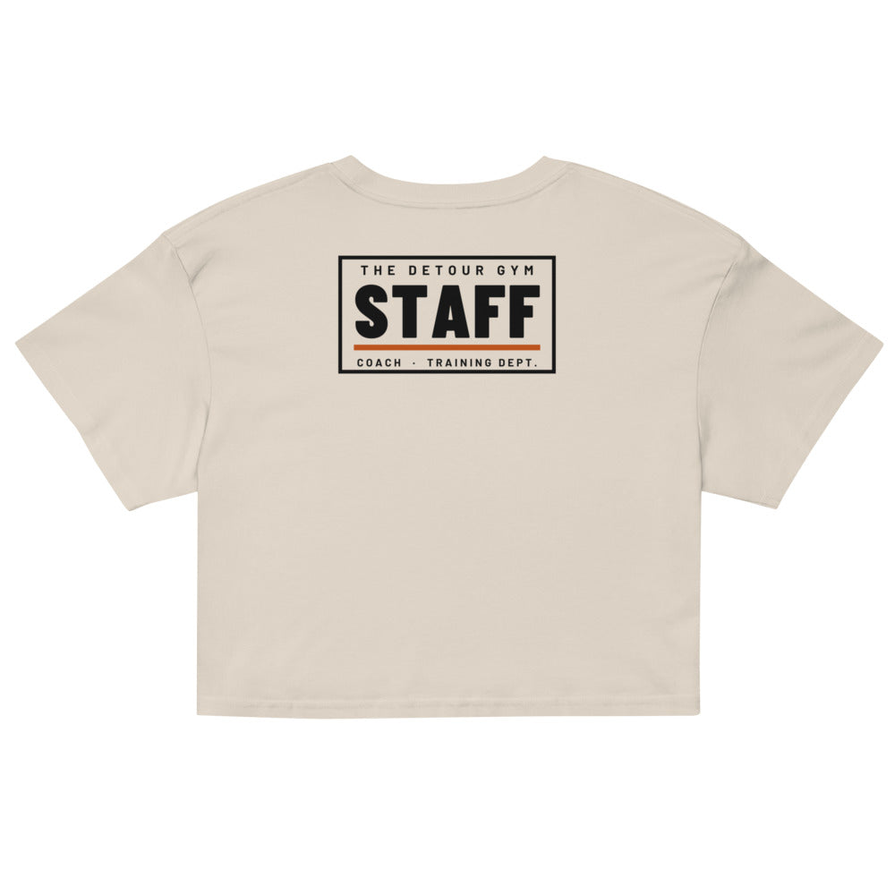 Women’s Coach Crop Tee in Bone, back print