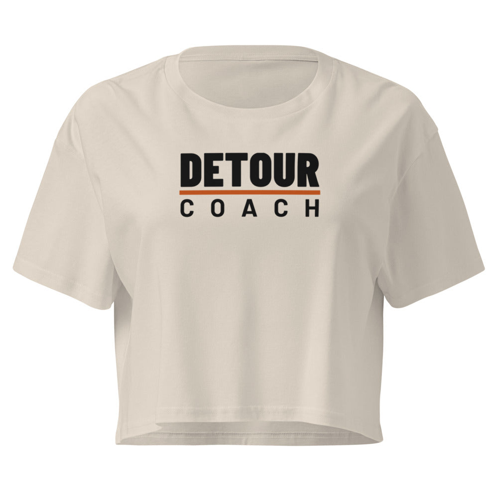 Women’s Coach Crop Tee in Bone, front