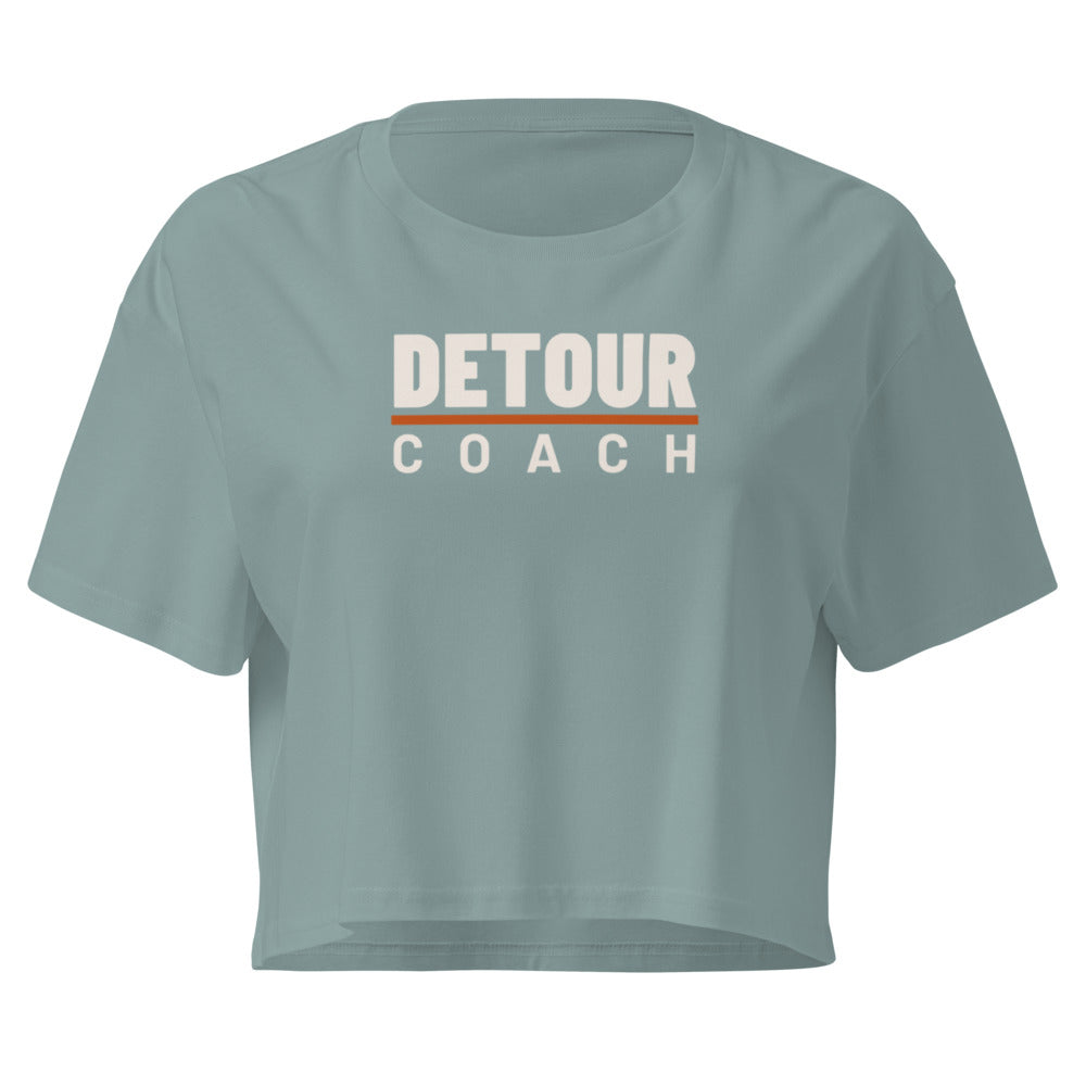 Women’s Coach Crop Tee in Mineral, front