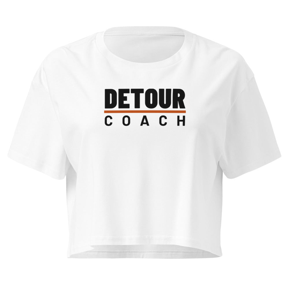 Women’s Coach Crop Tee in White, front