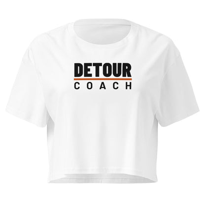 Women’s Coach Crop Tee in White, front