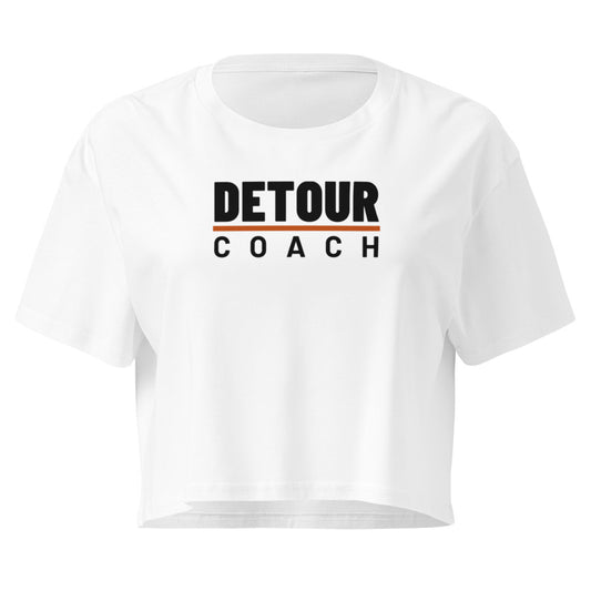Women’s Coach Crop Tee in White, front