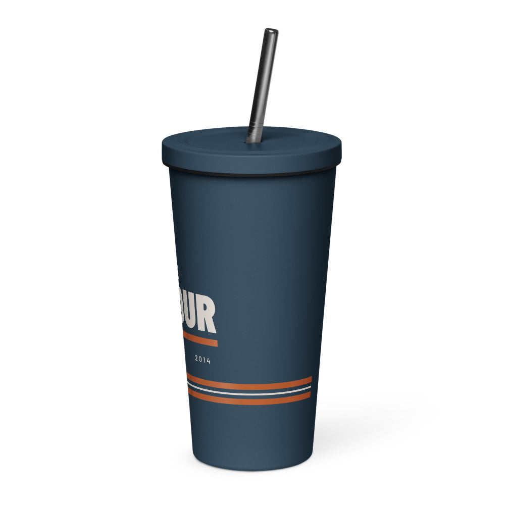 Detour Insulated Straw Tumbler 20 oz in Navy, left
