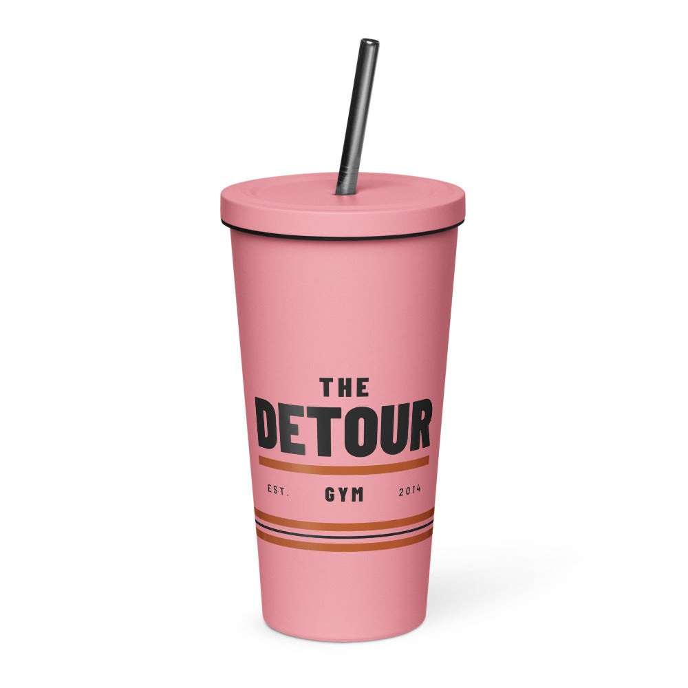 Detour Insulated Straw Tumbler 20 oz in Pink, front