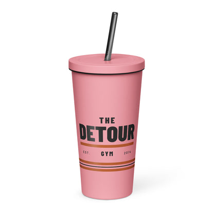 Detour Insulated Straw Tumbler 20 oz in Pink, front