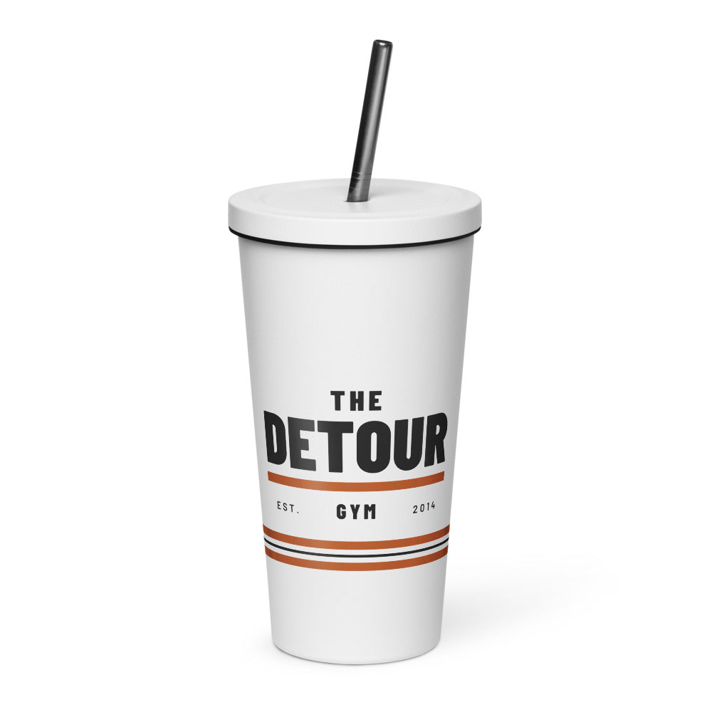 Detour Insulated Straw Tumbler 20 oz in White, front