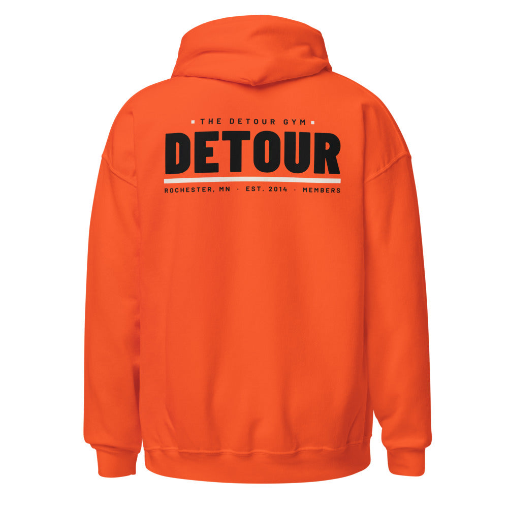 Detour Blaze Hoodie in Orange, back print