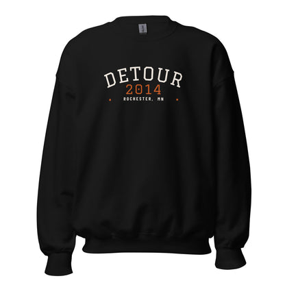 Detour Blaze Varsity Crewneck in Black, front