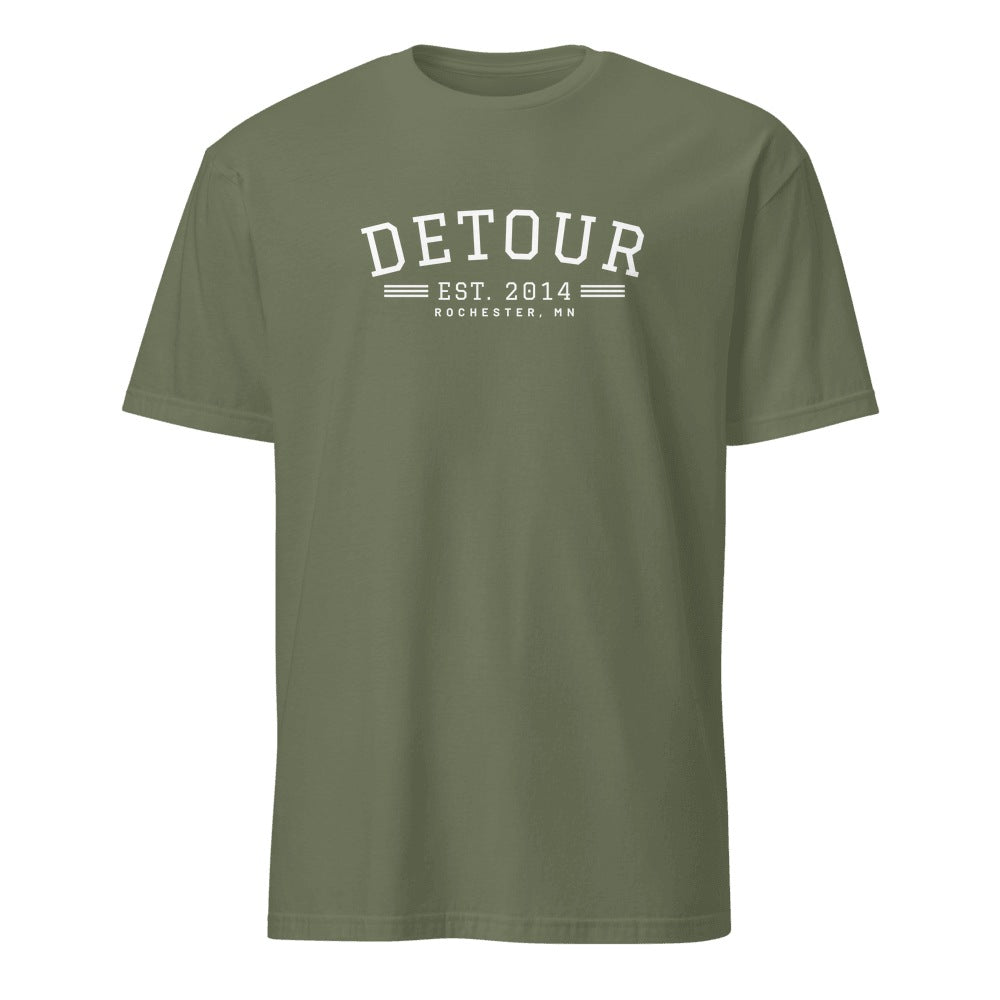 Detour EST. 2014 Tee in Military Green, front