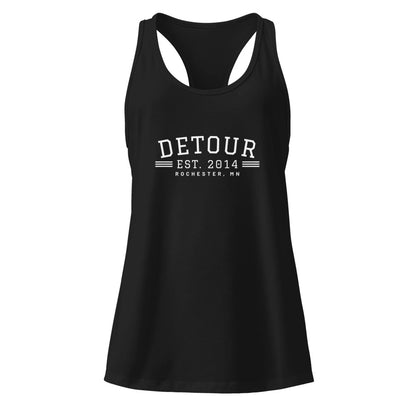 Detour EST. 2014 Women's Racerback in Black, front