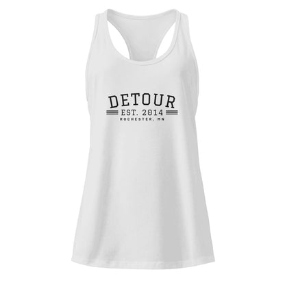 Detour EST. 2014 Women's Racerback in Heather Gray, front