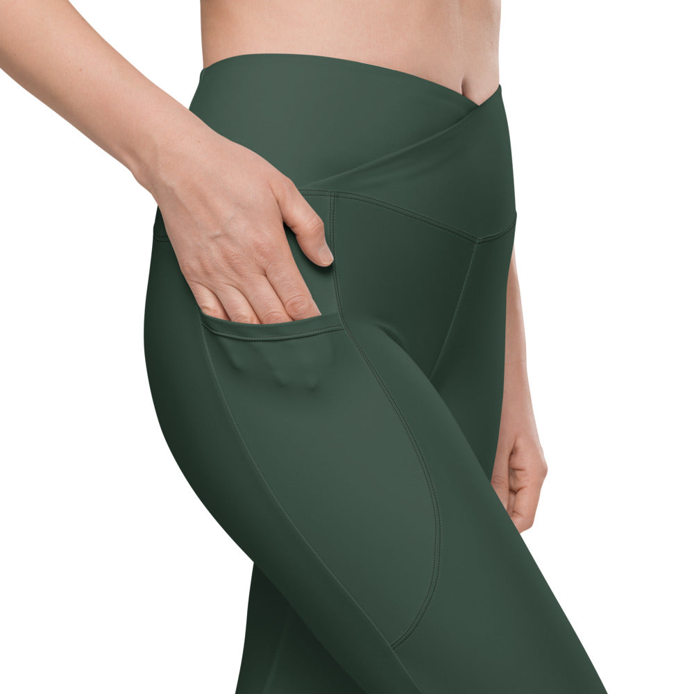 Monogram Women’s Pocket Leggings: Spruce: side pocket