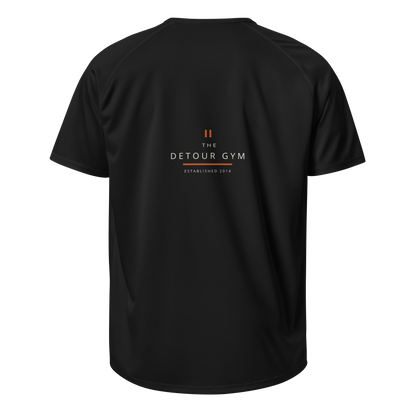 Coach Training Tee in Black, SOL'S 11939, back view. Genuine Printful garment mockup.