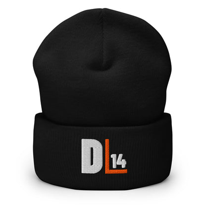 Monogram Cuffed Beanie: Black: front