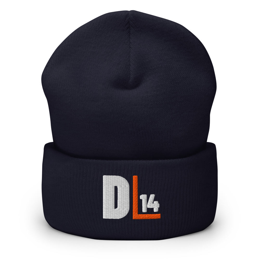 Monogram Cuffed Beanie: Navy: front