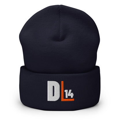 Monogram Cuffed Beanie: Navy: front