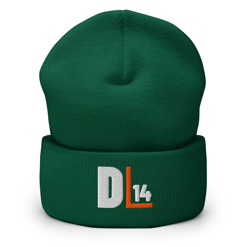 Monogram Cuffed Beanie: Spruce: front
