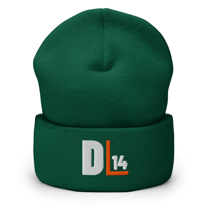 Monogram Cuffed Beanie: Spruce: front