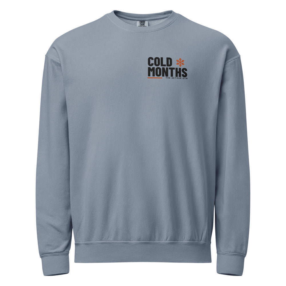 Cold Months Garment-Dyed Crewneck: Blue Jean: front
