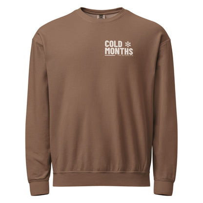 Cold Months Garment-Dyed Crewneck: Espresso: front