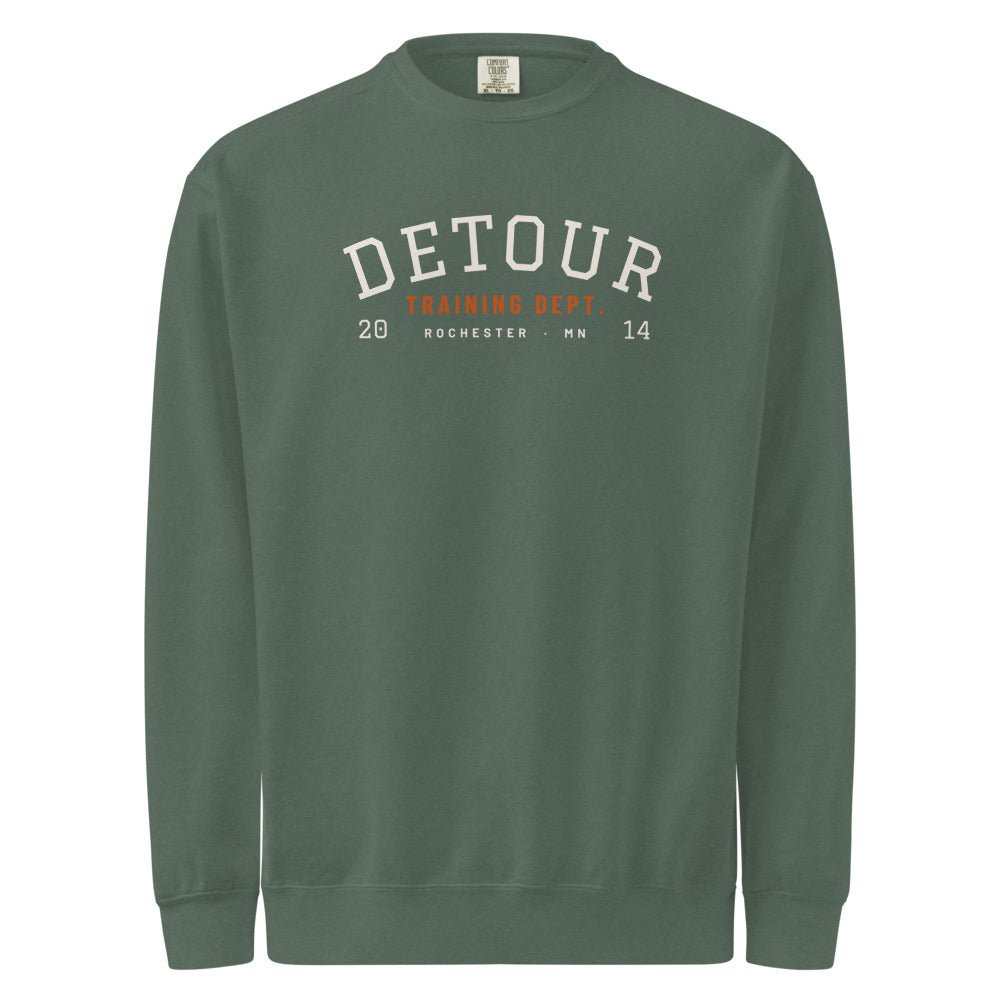 Training Dept. Varsity Crewneck: Blue Spruce: front