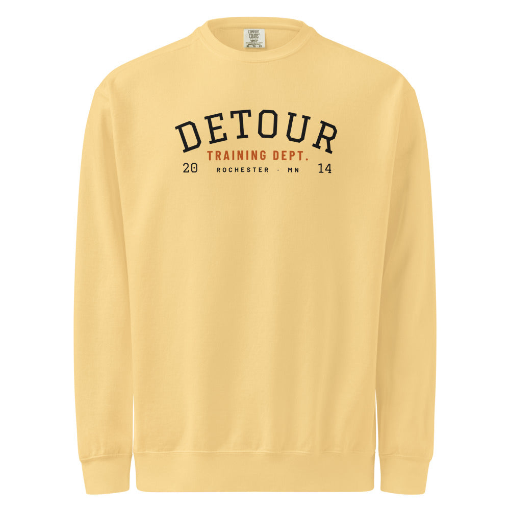 Training Dept. Varsity Crewneck: Butter: front
