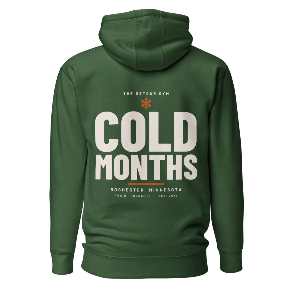 Cold Months Hoodie: Forest Green: back print