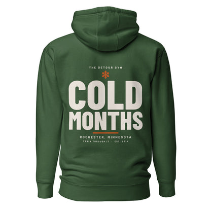 Cold Months Hoodie: Forest Green: back print