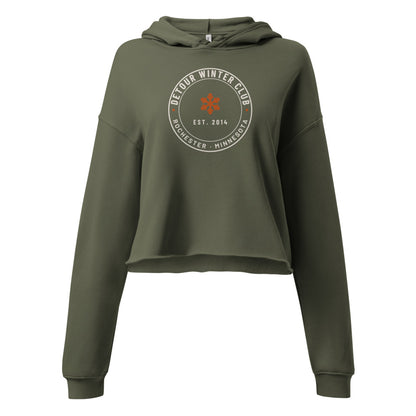 Winter Club Women’s Cropped Hoodie: Military Green: front