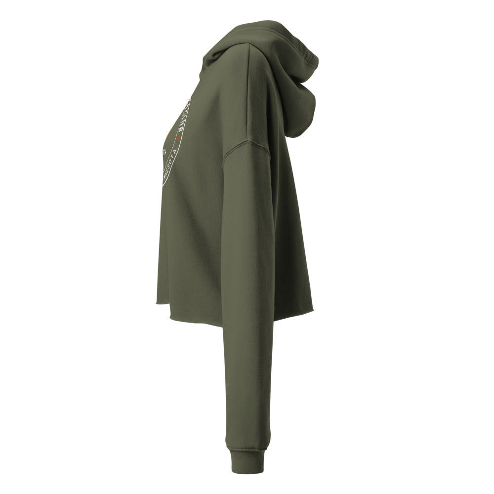 Winter Club Women’s Cropped Hoodie: Military Green: left side