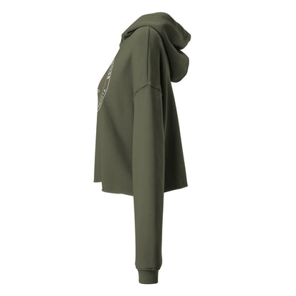 Winter Club Women’s Cropped Hoodie: Military Green: left side