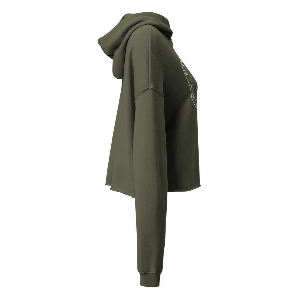 Winter Club Women’s Cropped Hoodie: Military Green: right side