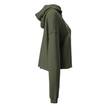 Winter Club Women’s Cropped Hoodie: Military Green: right side